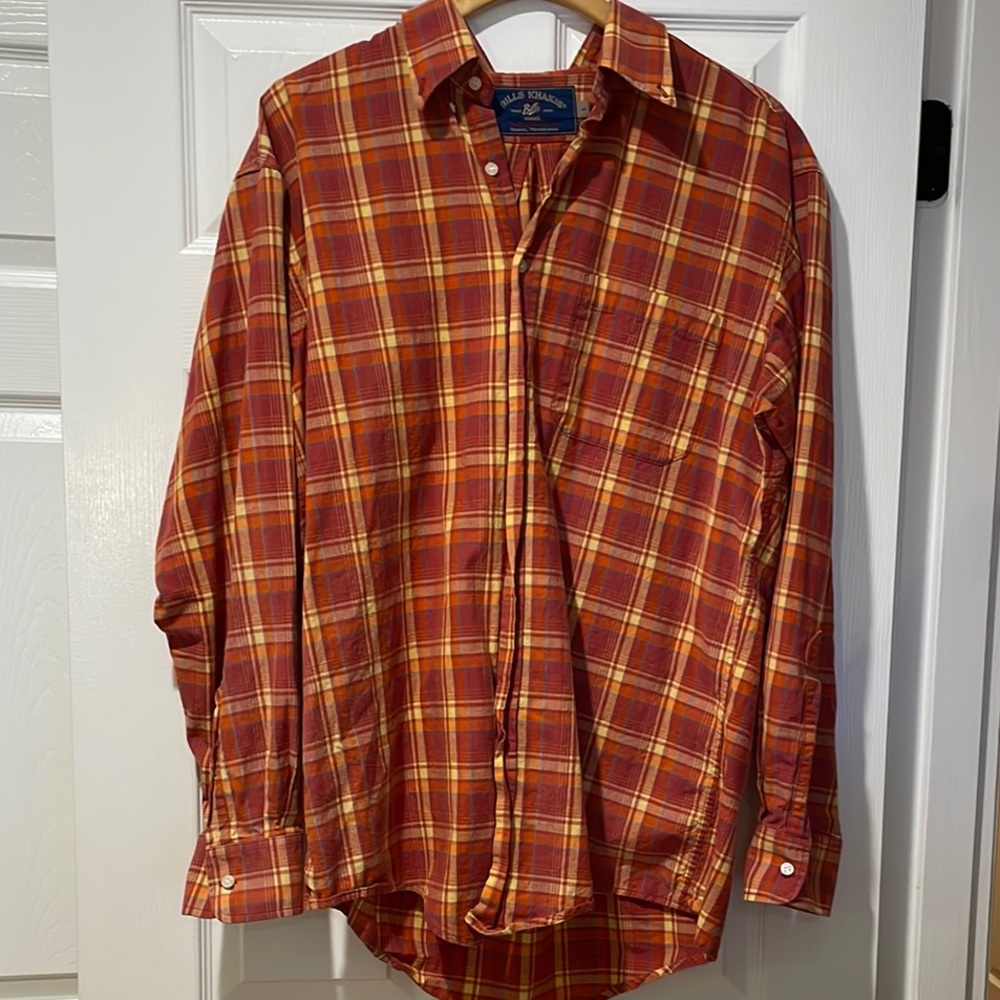 Vintage Bills Khakis Mens Plaid Button Down Shirt Size LT 90s Grunge Alternative